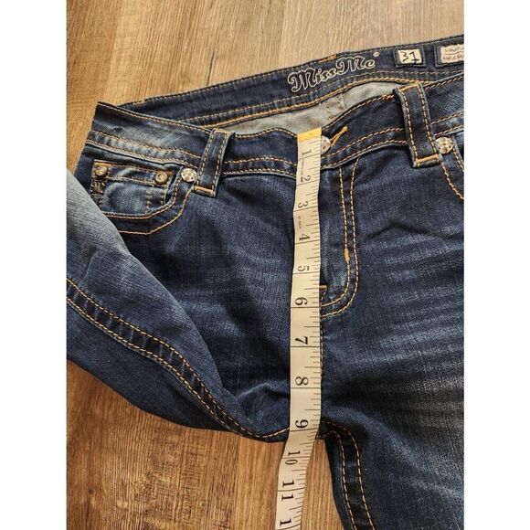 Miss Me 'skinny' aztec embroidered womens 31x27 medium wash multicolor - Picture 8 of 10